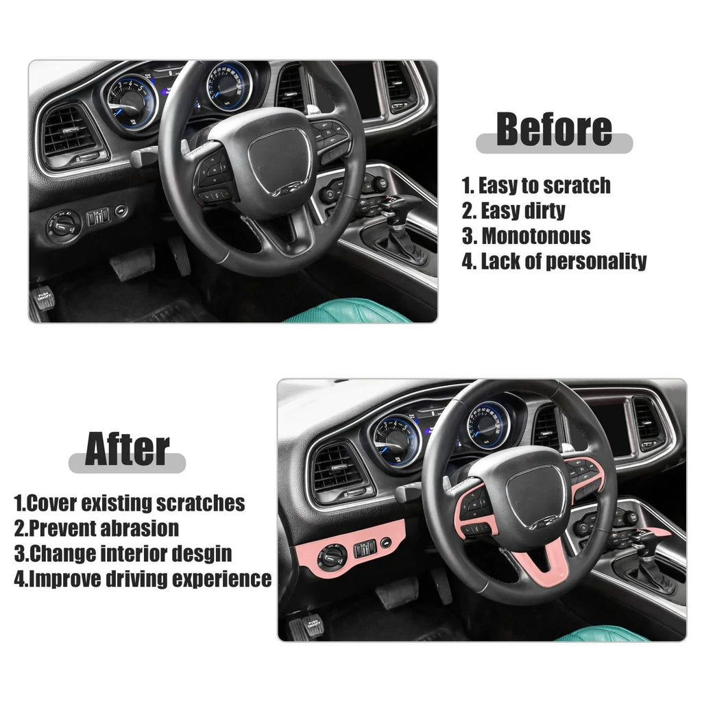 Steering Wheel Trim for Dodge Charger Challenger 2015-2021 - Pink