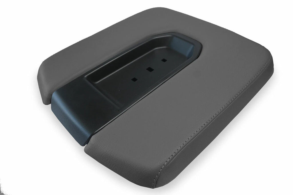 Leather Console Lid Armrest Cover for GMC Sierra (2019–2020) Gray