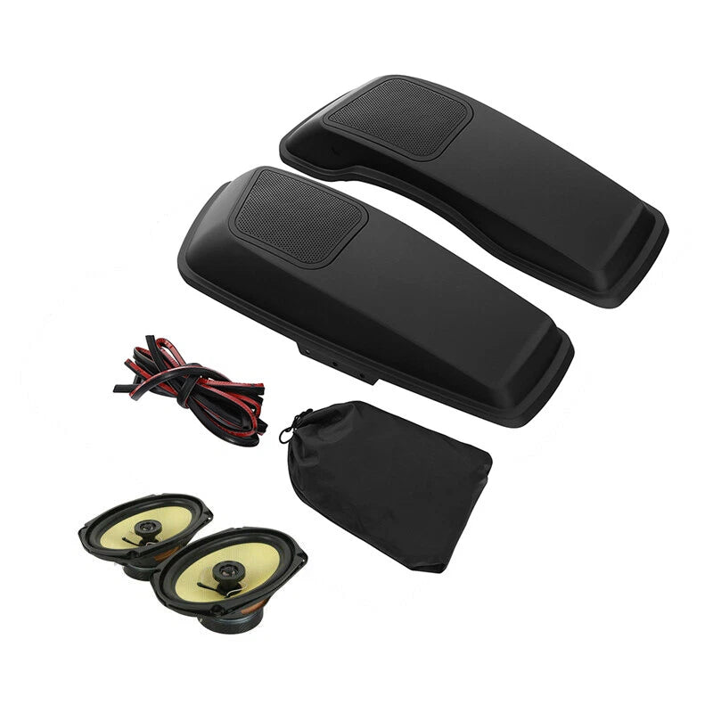 Matte Black Hard Saddlebag Lid with 6x9" Speakers for Harley Street Glide (2014–2023)