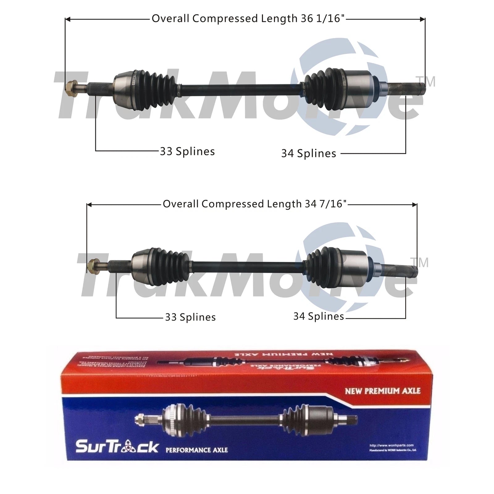 Set of 2 Rear CV Axle Shafts for Ford Expedition, Lincoln Navigator (1997–2002)