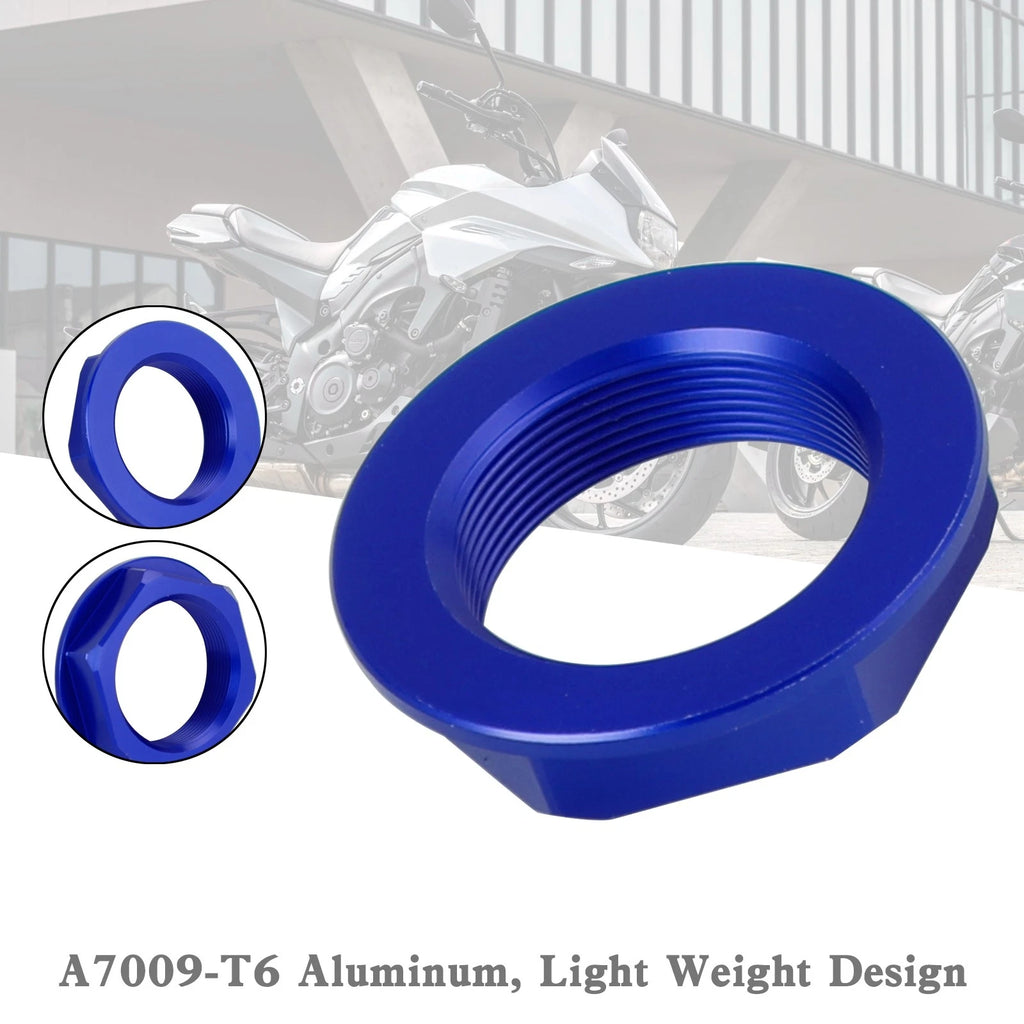 Billet Steering Stem Nut for Suzuki GSXR 600/750, YZF-R1, ZX6R, S1000RR (2000–2023) Blue