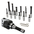 3" Boring Head with R8 Shank & 12 Pcs 3/4" Carbide Boring Bar Set