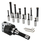 3" Boring Head with R8 Shank & 12 Pcs 3/4" Carbide Boring Bar Set