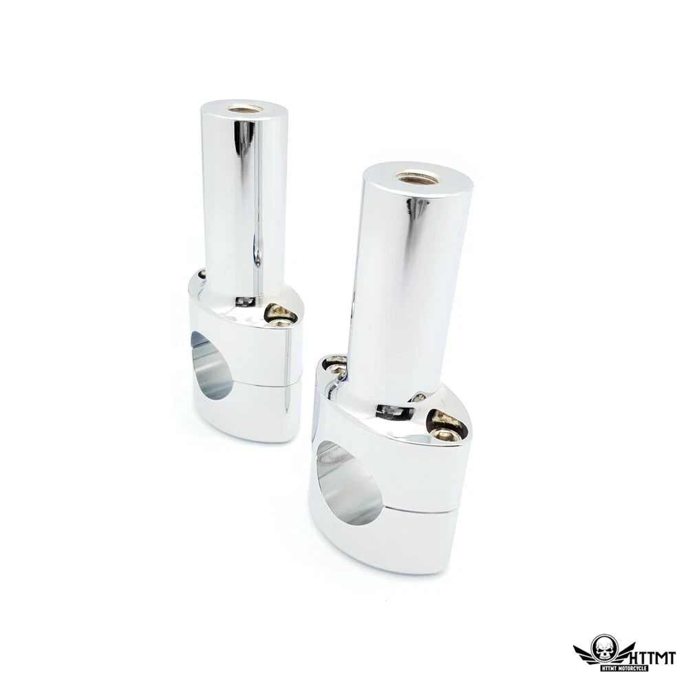 4" Solid Billet Chrome Riser Kit for 1-1/4" Handlebars (1/2-13UNC)