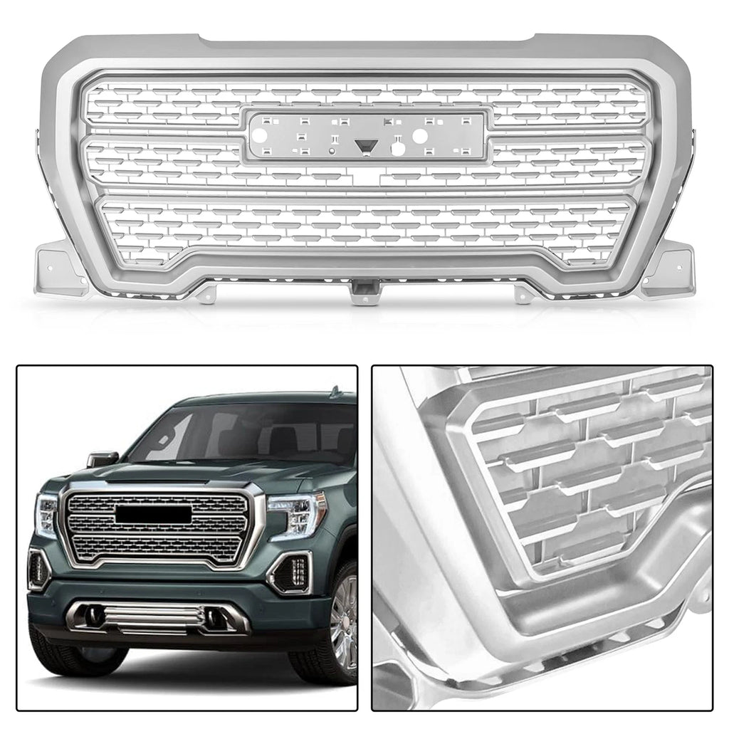 Chrome Front Upper Grille for GMC Sierra 1500 Denali (2019-2021)