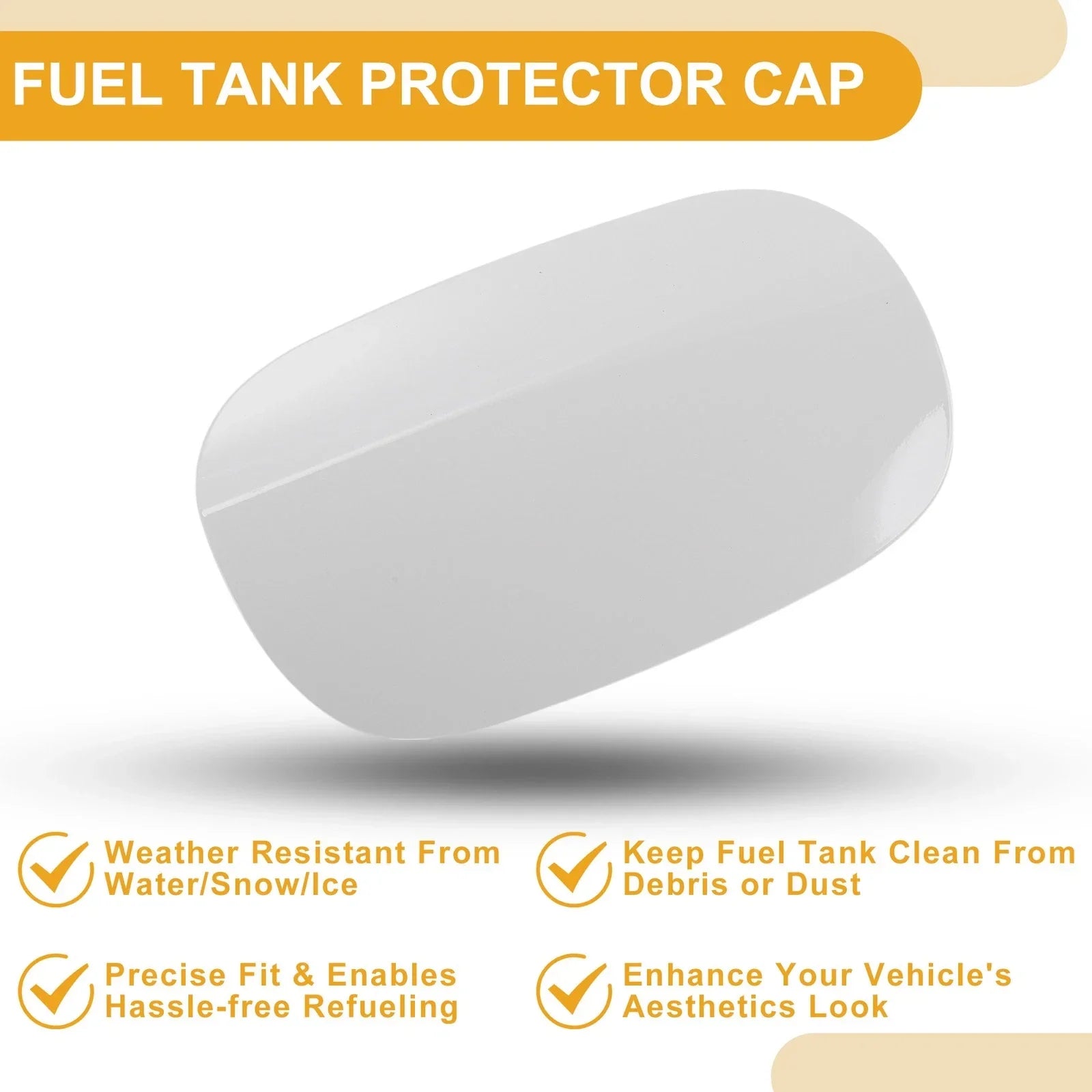 Fuel Tank Door Cap for Mercedes-Benz E200 (2015-2019) Clip Type, White