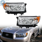 Halogen Headlight Set for Subaru Forester (2006-2008) w/Bulb Left Right