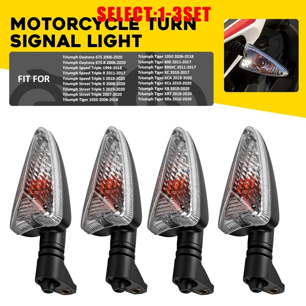 Clear Turn Signal Indicators for Triumph Daytona 675 (2006–2020) Tiger XR (2010–2020)