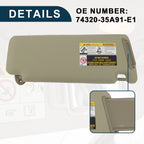 Left Driver Side Sun Visor w/ Mirror for Toyota 4Runner (No. 74320-35A91-E1)