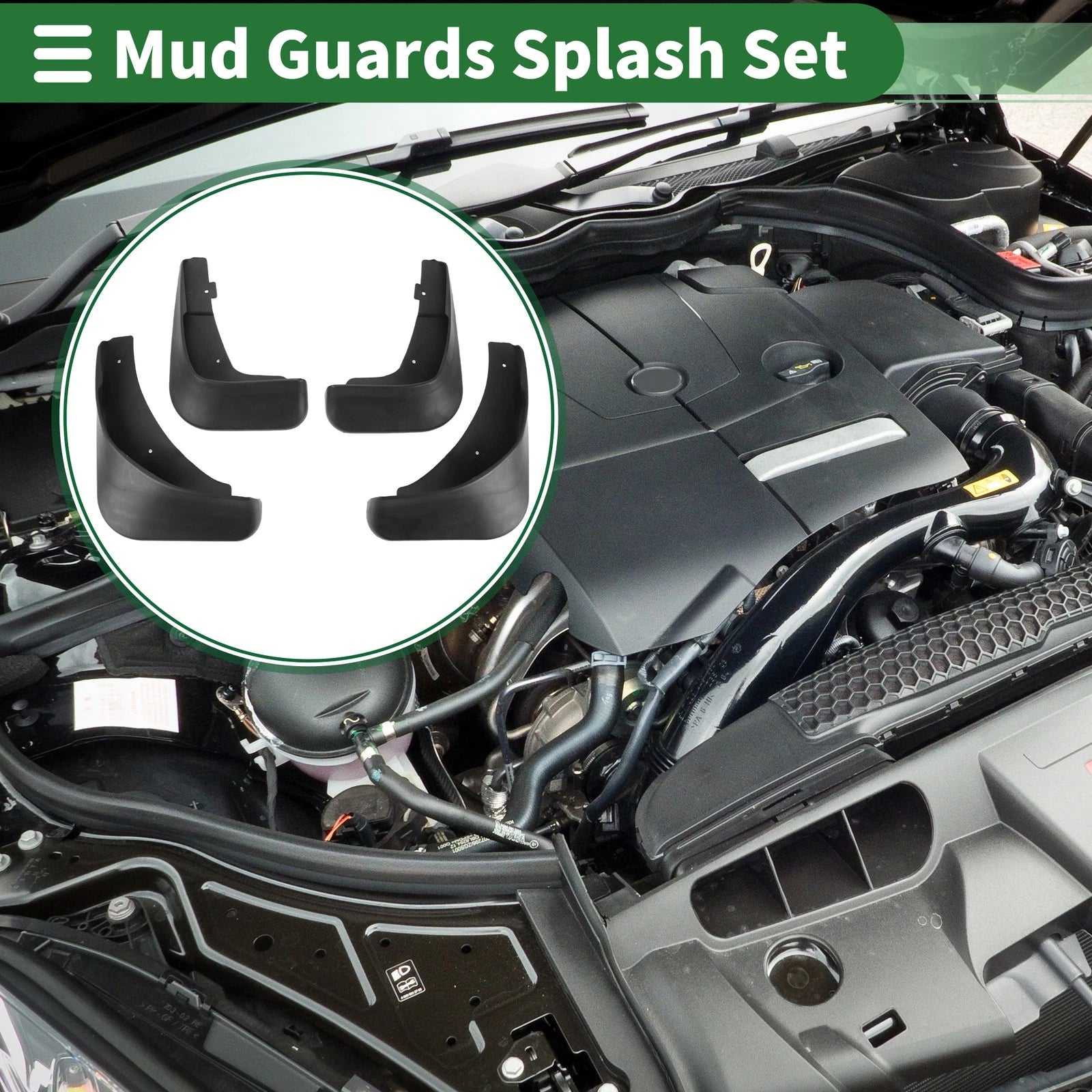 Set of 4 Mud Flaps Splash Guards for Mitsubishi Galant (2007–2012)