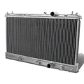 Dual Row Aluminum Chrome Radiator with 10" Black Cooling Fans for MT/Manual