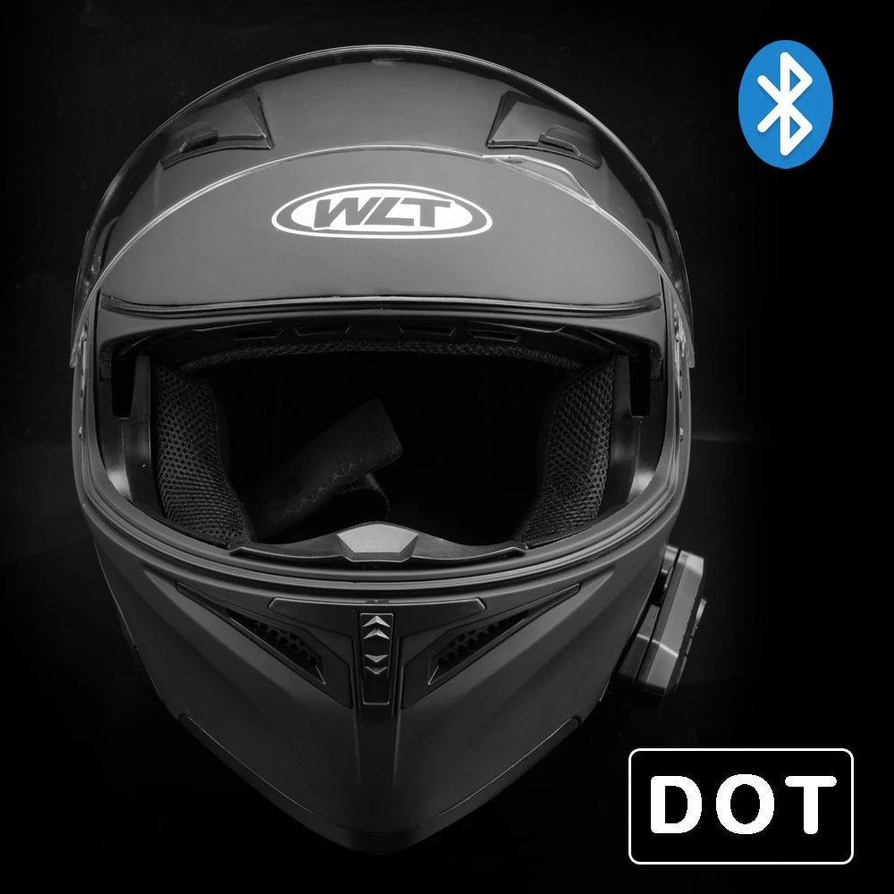 Dual Visor Flip-Up Bluetooth Modular Full Face Motorcycle Helmet DOT
