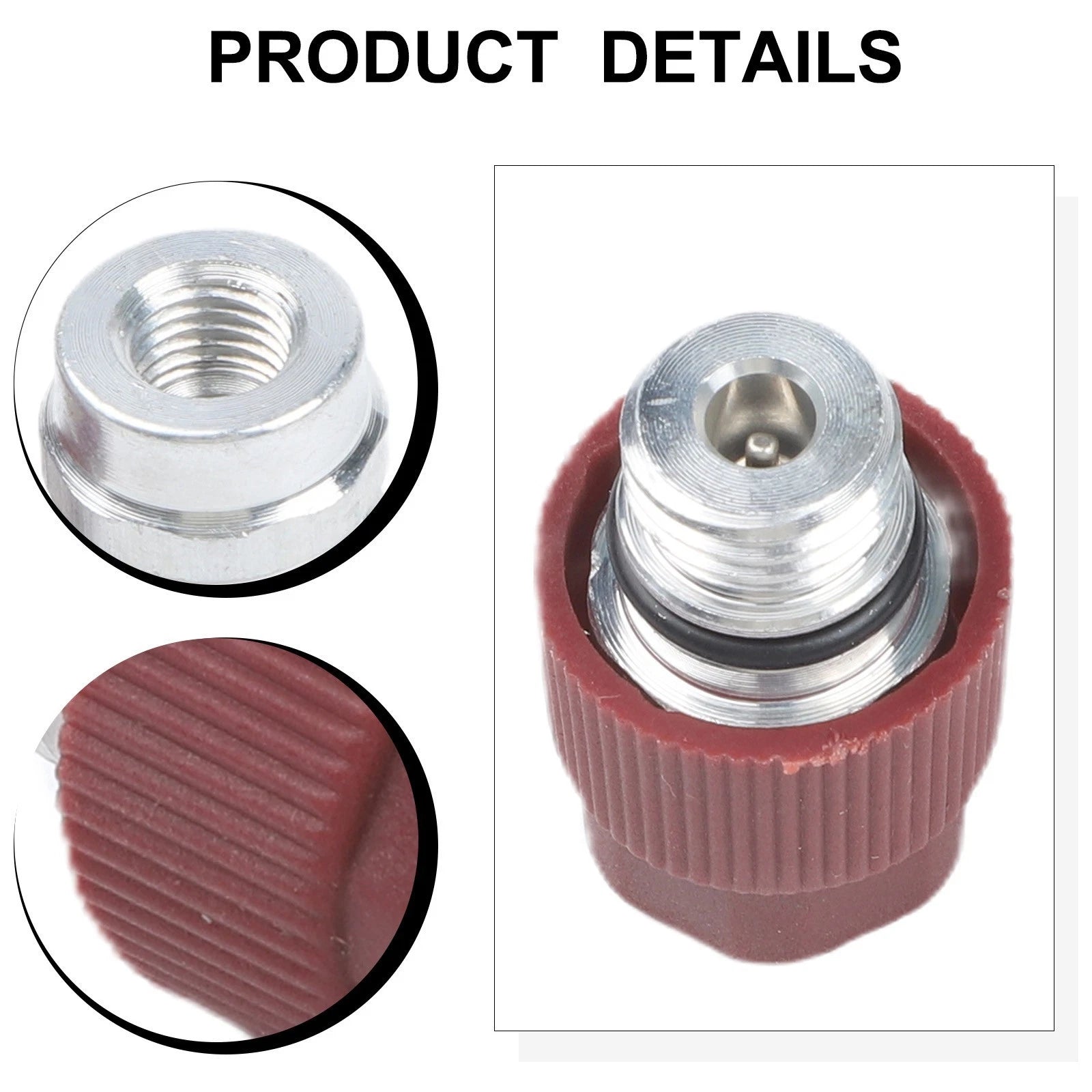 R-134a High Side Port Adapter with 1.5" Thread & Replaceable Valve Cores