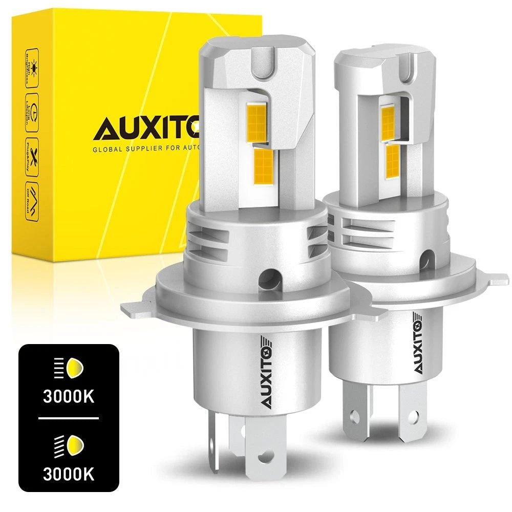 2X AUXITO H4 9003 3000K Golden Yellow LED Headlight Bulbs for EV