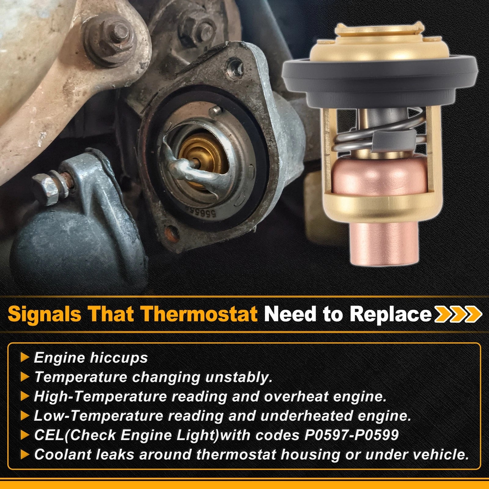 Engine Coolant Thermostat 1767090J20 for Suzuki PRESENTDF100A/115A/140A (2013–2020)