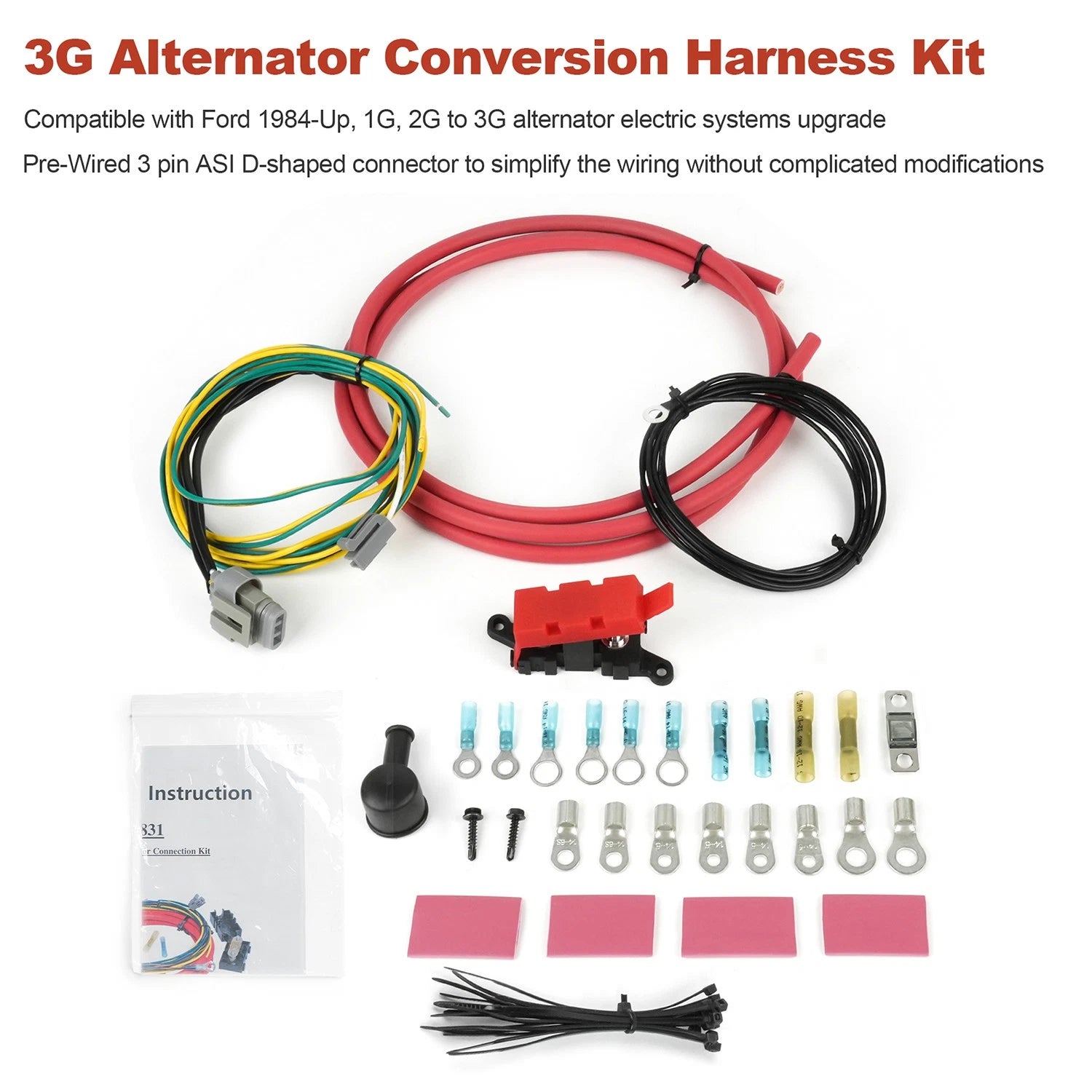 2G to 3G Alternator Stator Wiring Upgrade Kit for Ford (1984–Present)