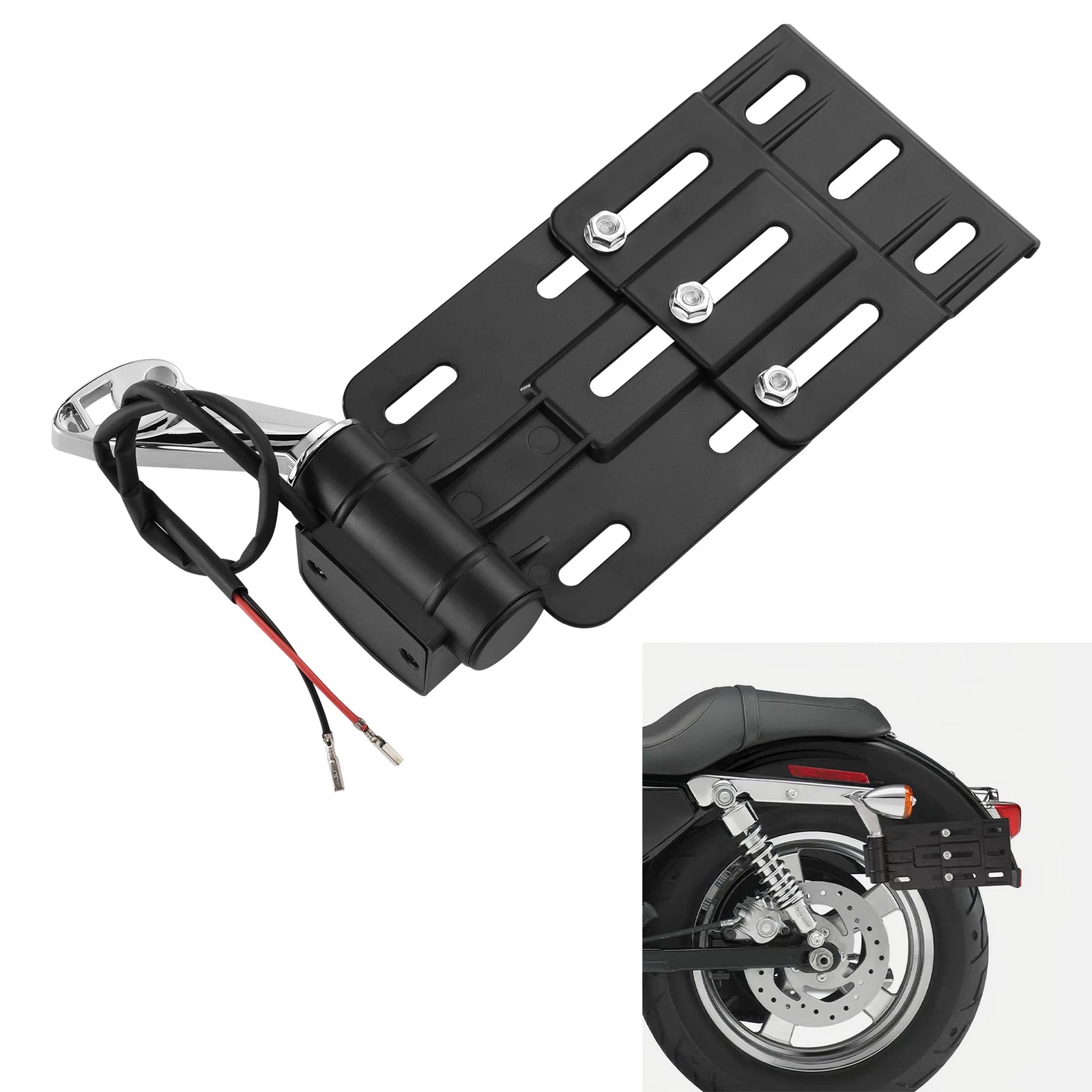 LED Side Mount License Plate Holder for Harley Sportster 1200 883 (2004–2023)