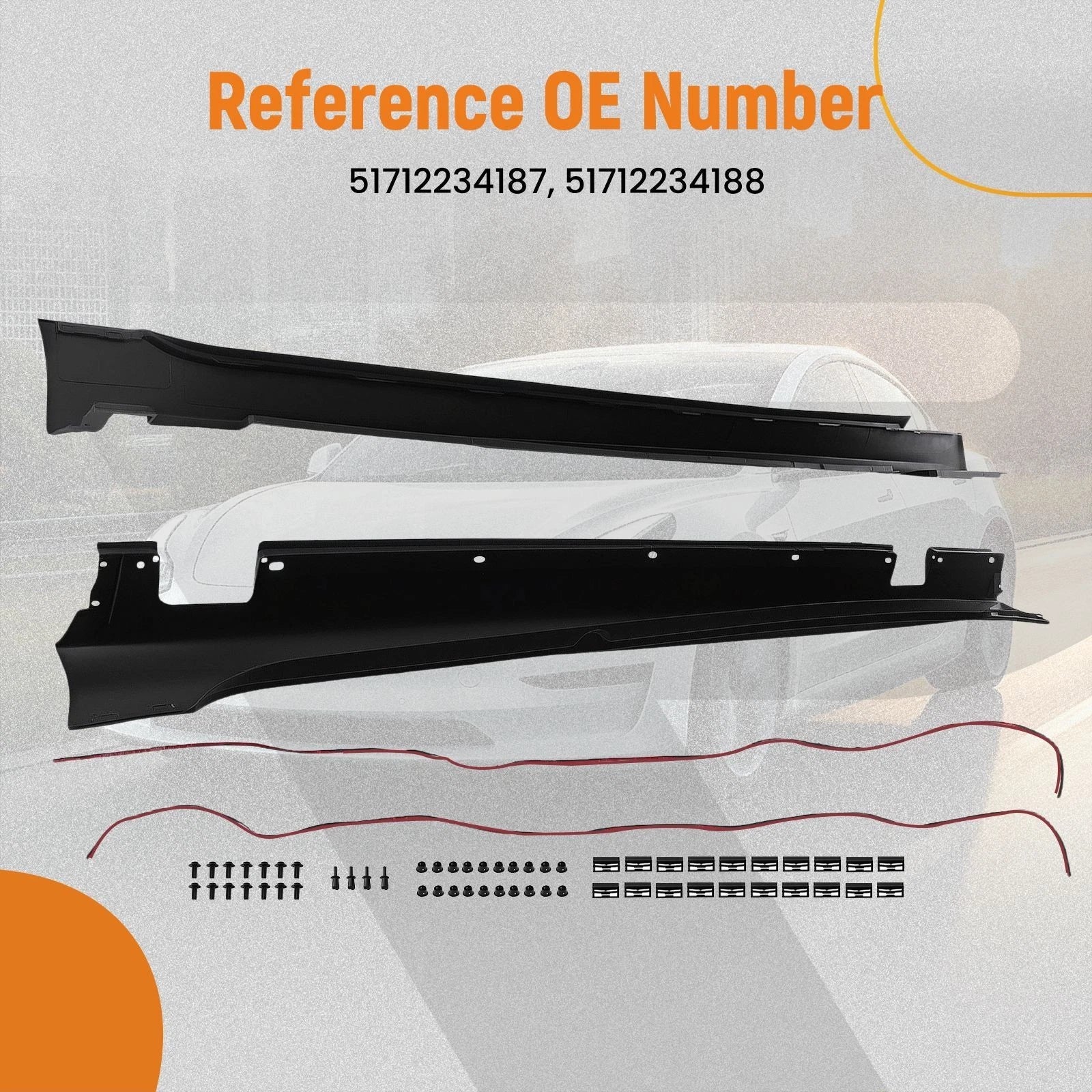 Side Skirt Diffuser Extensions for BMW E36 M3 (1992–1999) ABS Plastic