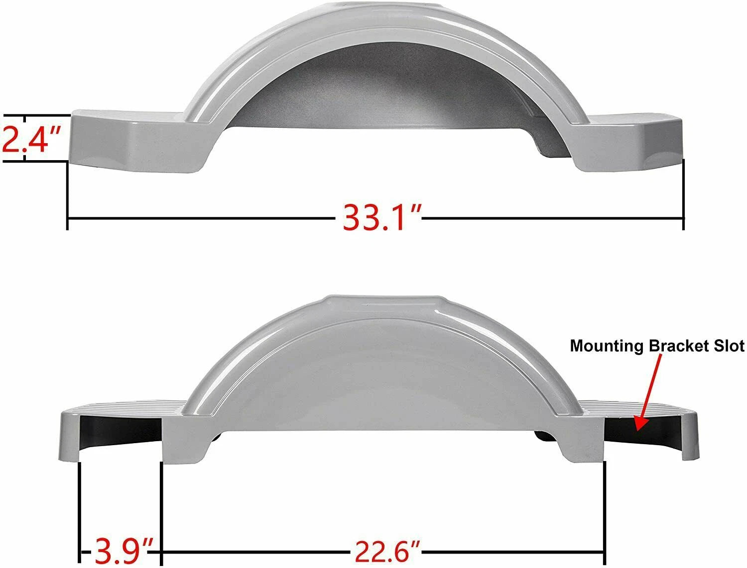 Set of 2 Single Axle Trailer Fenders w/ Steps for 12" Wheels