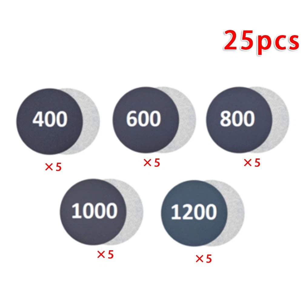 Set of 5 Wet Dry Sandpaper Discs 400 600 800 1000 1200 Grit for Auto Care
