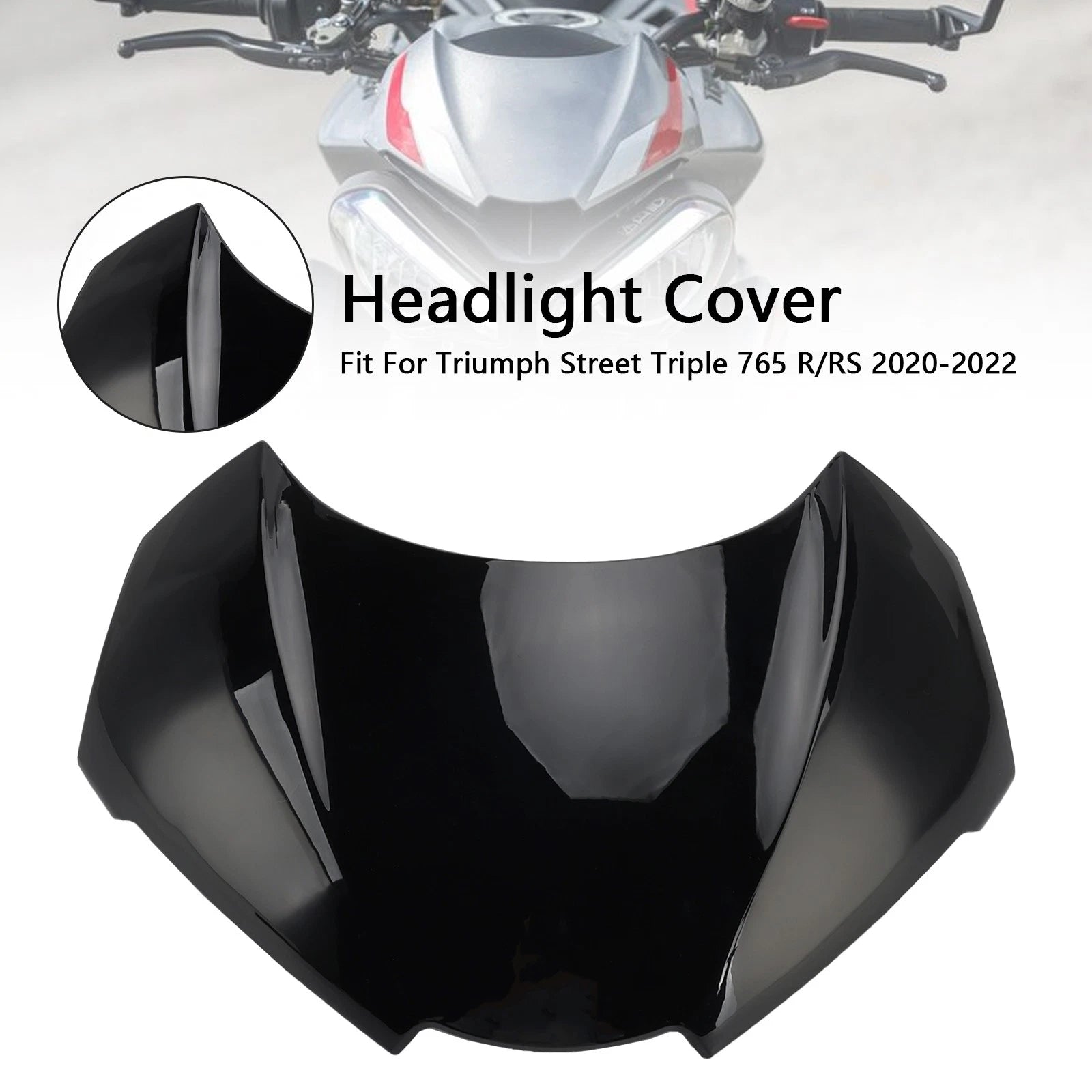 Front Nose Headlight Cover Fairing for Street Triple 765 R/RS (2020–2022) Black