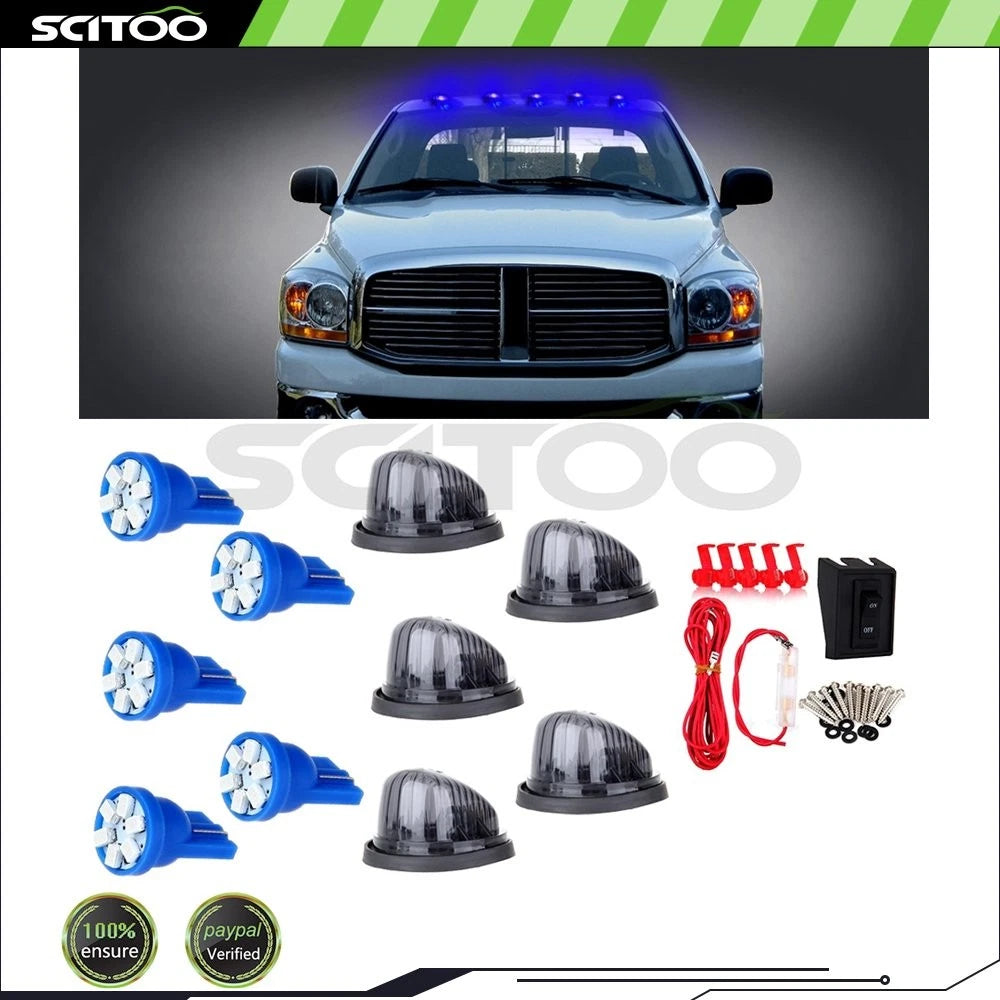 5pcs Smoke Cab Marker Lights + Base + LED + Wiring Pack for GMC K35/K3500