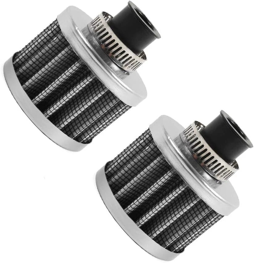 2X Cold Air Intake Filter for Turbo Vent Crankcase Valve Cover (2010–2023)