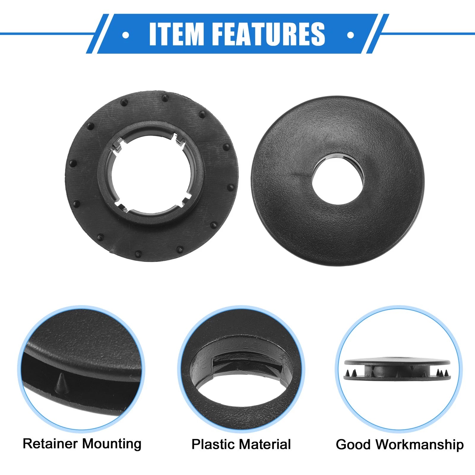 2pcs Floor Mat Fixing Clip for Ford  - Durable Plastic Black