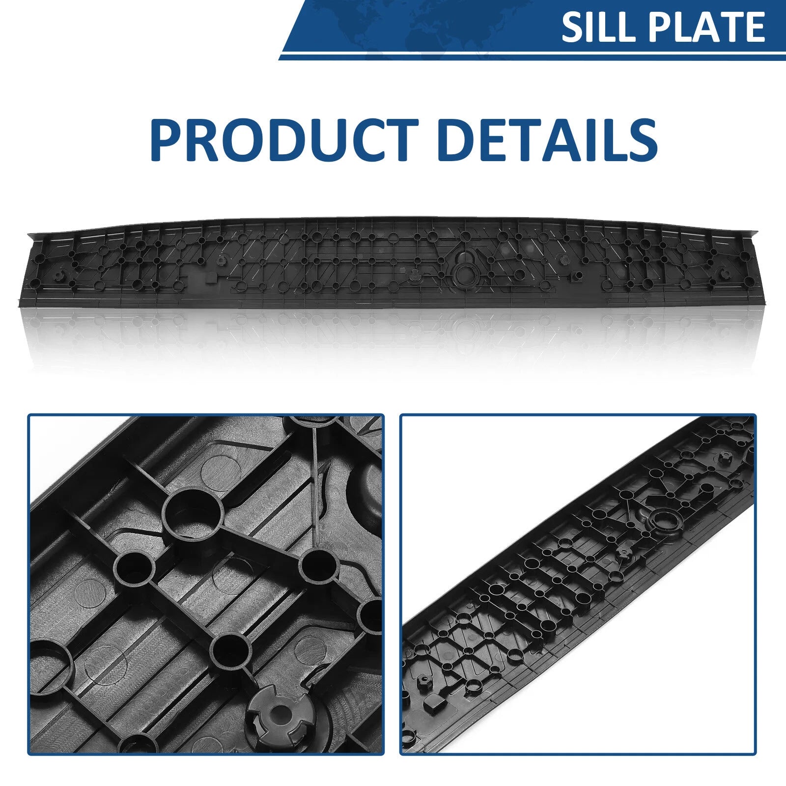 Rear Door Plate Panel Step Bumper Pad for Ford Transit-150/250/350/350HD (2015–2025)