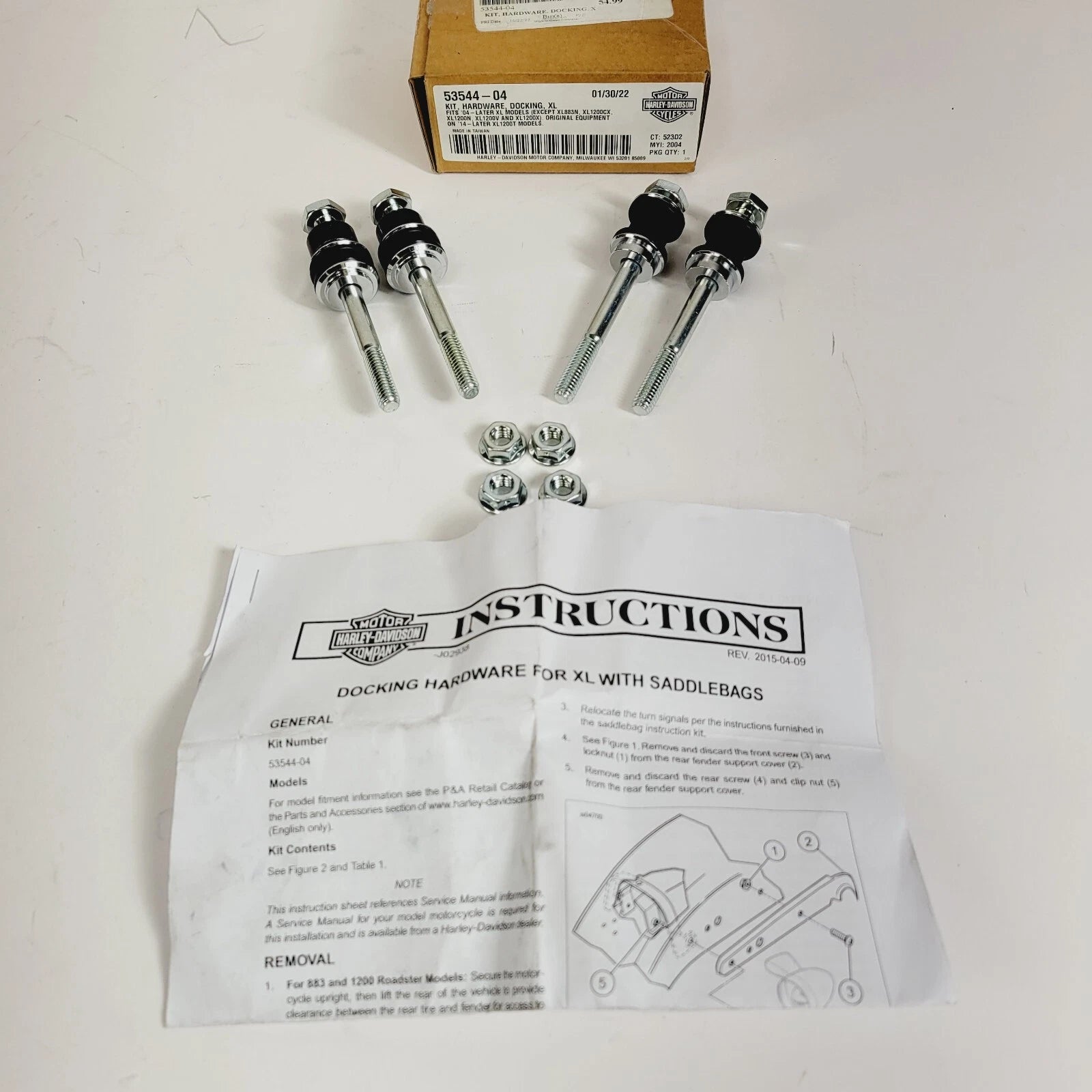 Docking Hardware Kit for Harley Davidson XL (2004–Present) 53544-04