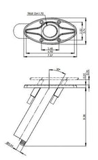 6" Cleat with Rod Holder for Various Boats (15 Degree, Stainless Steel)