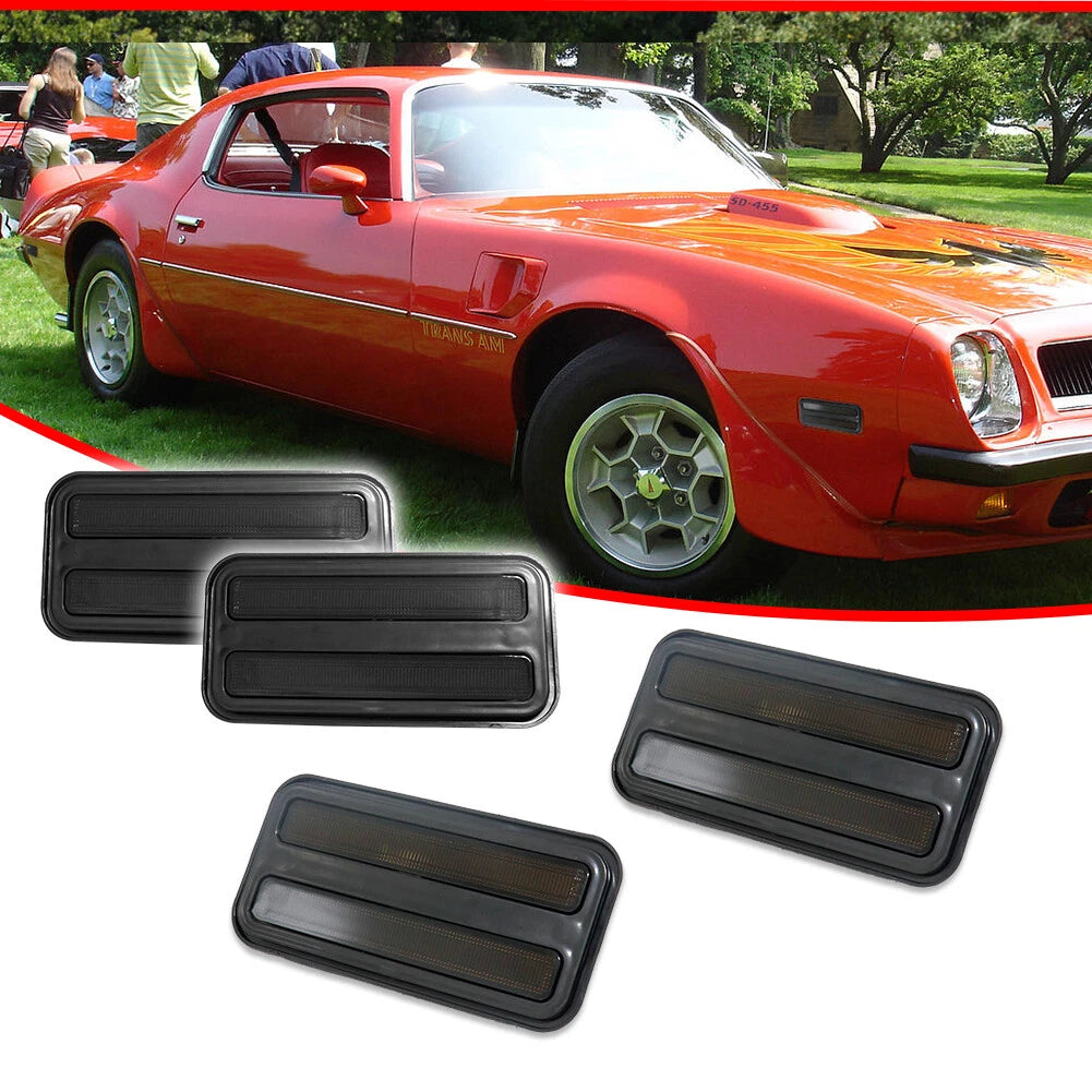Set of 4 Smoked Side Marker Light Housings for Pontiac Firebird (1970–1981)
