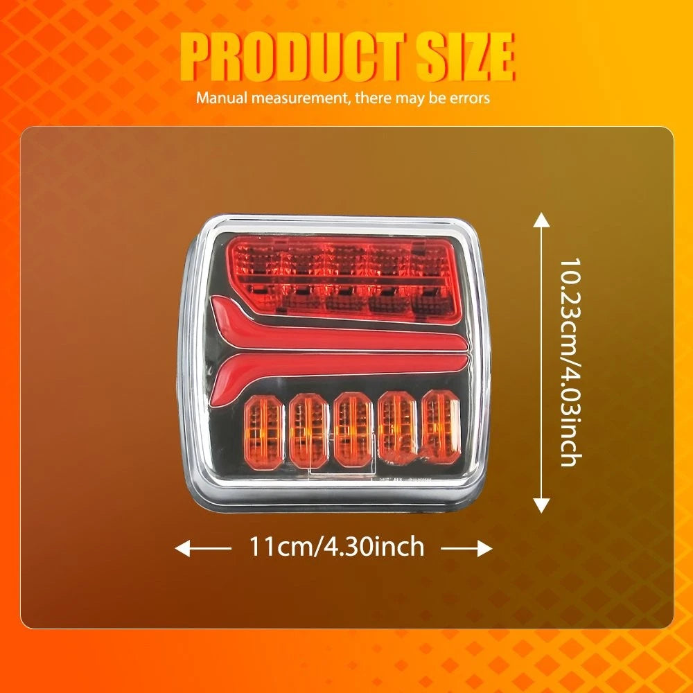 2 Magnetic LED Tail Lights for Tow Towing Trailer (Wireless USB Battery Operated)