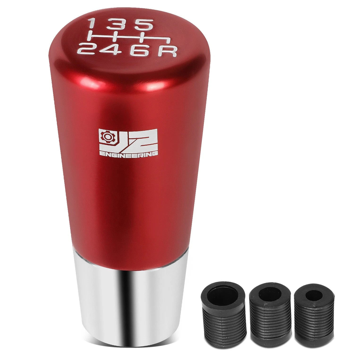 Shift Knob for Universal Fit (Red, Aluminum, Tapered)