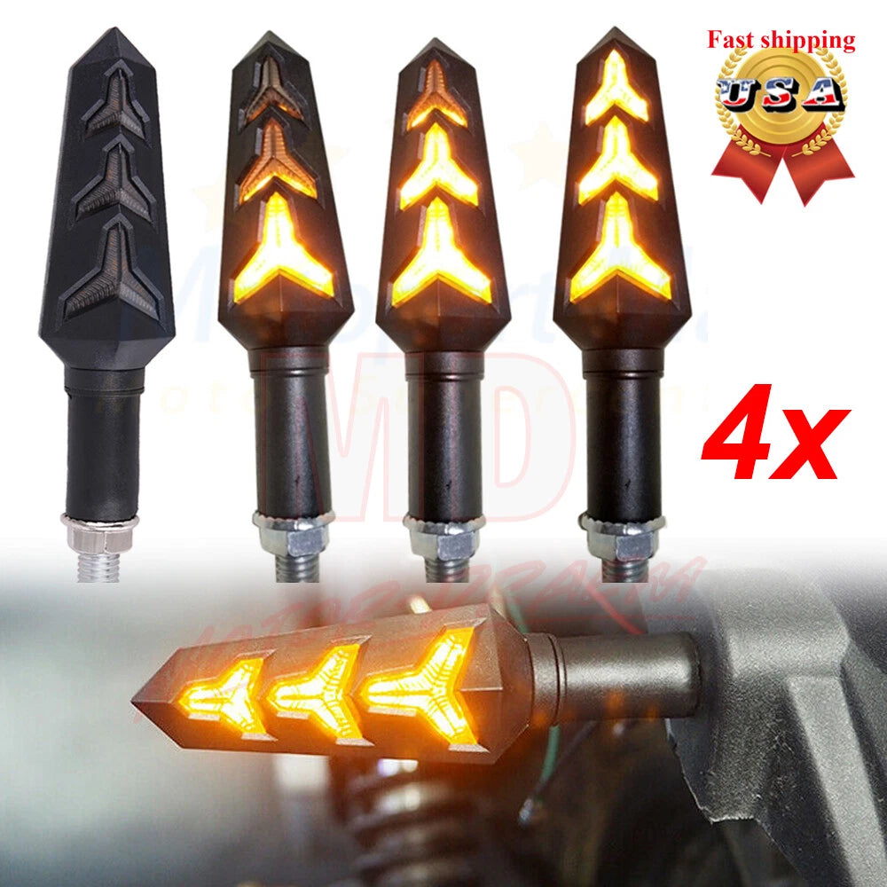 4X Amber 12LED Turn Signal Tail Light Blinker for Dirt Bikes
