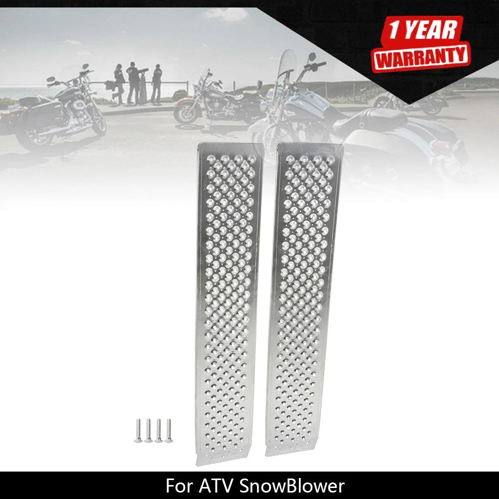 1 Pair Aluminum Loading Ramps for ATV Snow Blower (47.2" L x 8.5" W)