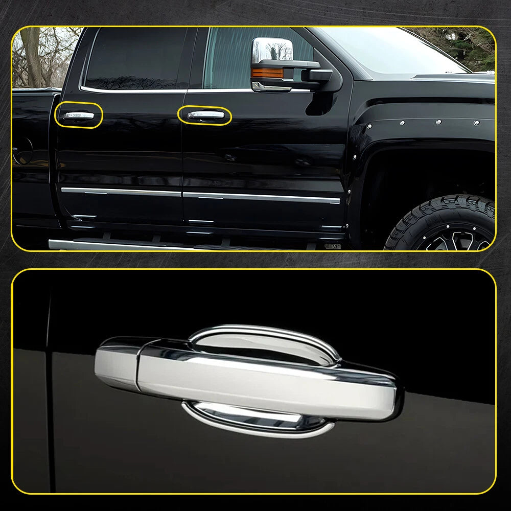 2 Exterior Door Handles for Chevrolet Silverado 1500 (2014-2022) Chrome
