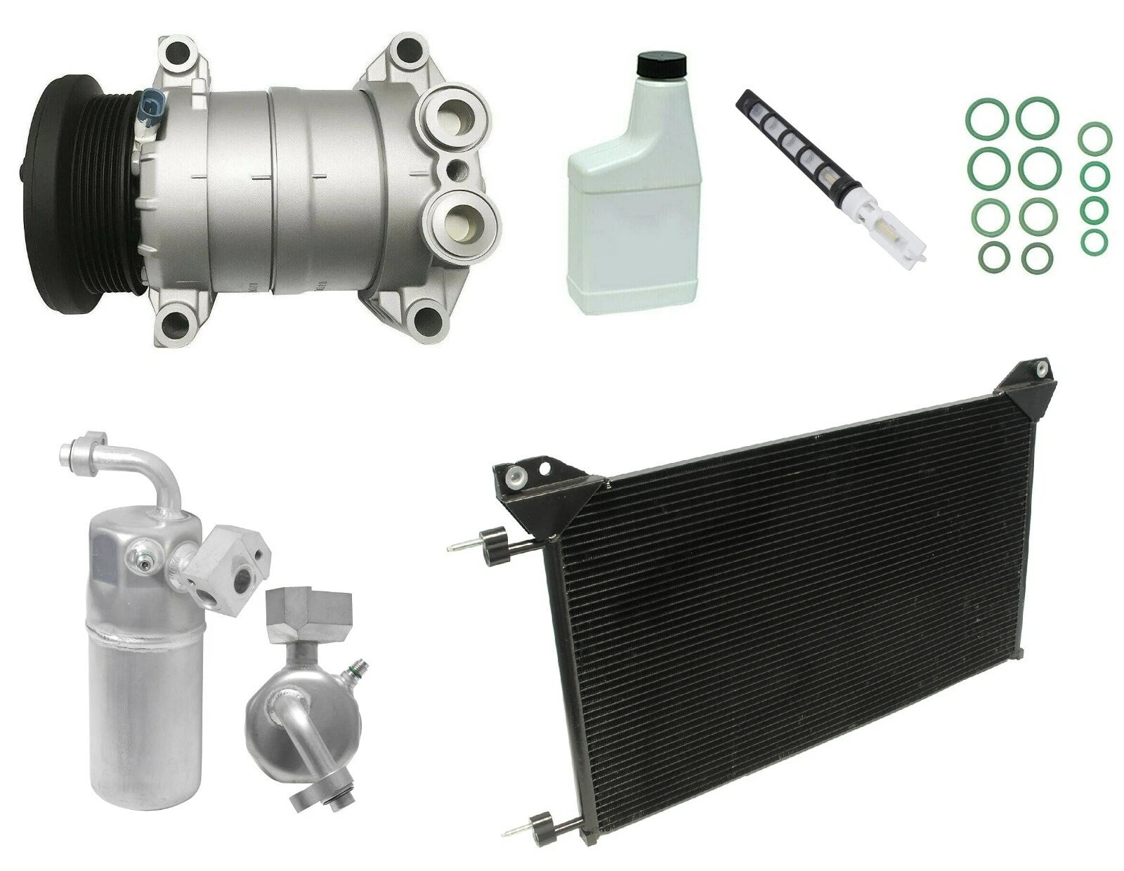 AC Compressor Kit Replacement with Condenser for Nissan Navara (2005-2015)