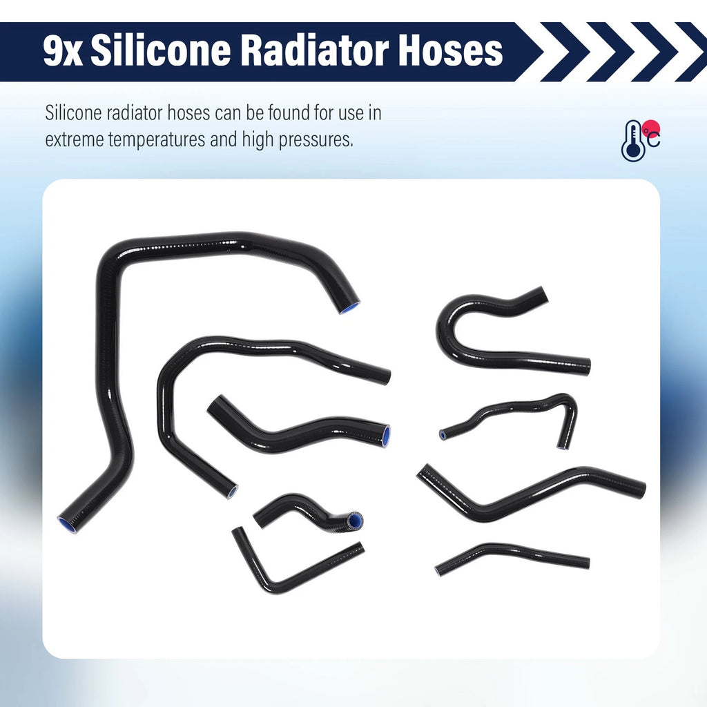 9Pcs Silicone Radiator Coolant Hose Kit for Honda Civic D15 D16 (1992–2000)