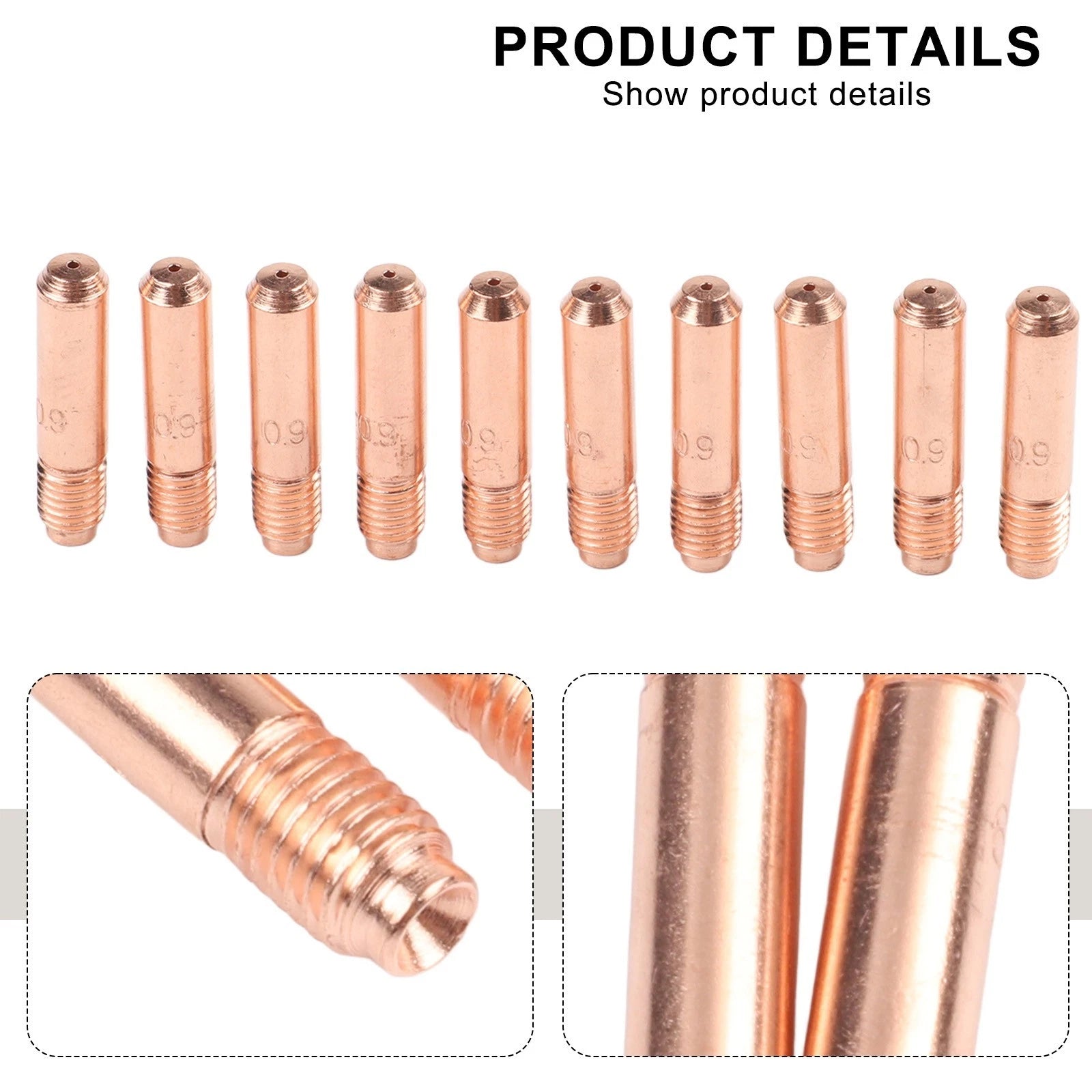 10pcs Copper Contact Tips for Miller Hobart MIG Welding Torch 000068