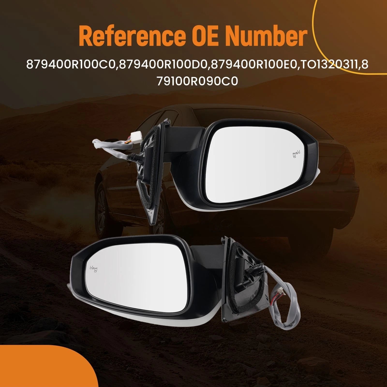Power Side Mirror for Toyota RAV4 (2013–2014) 879100R090C0 White Heated