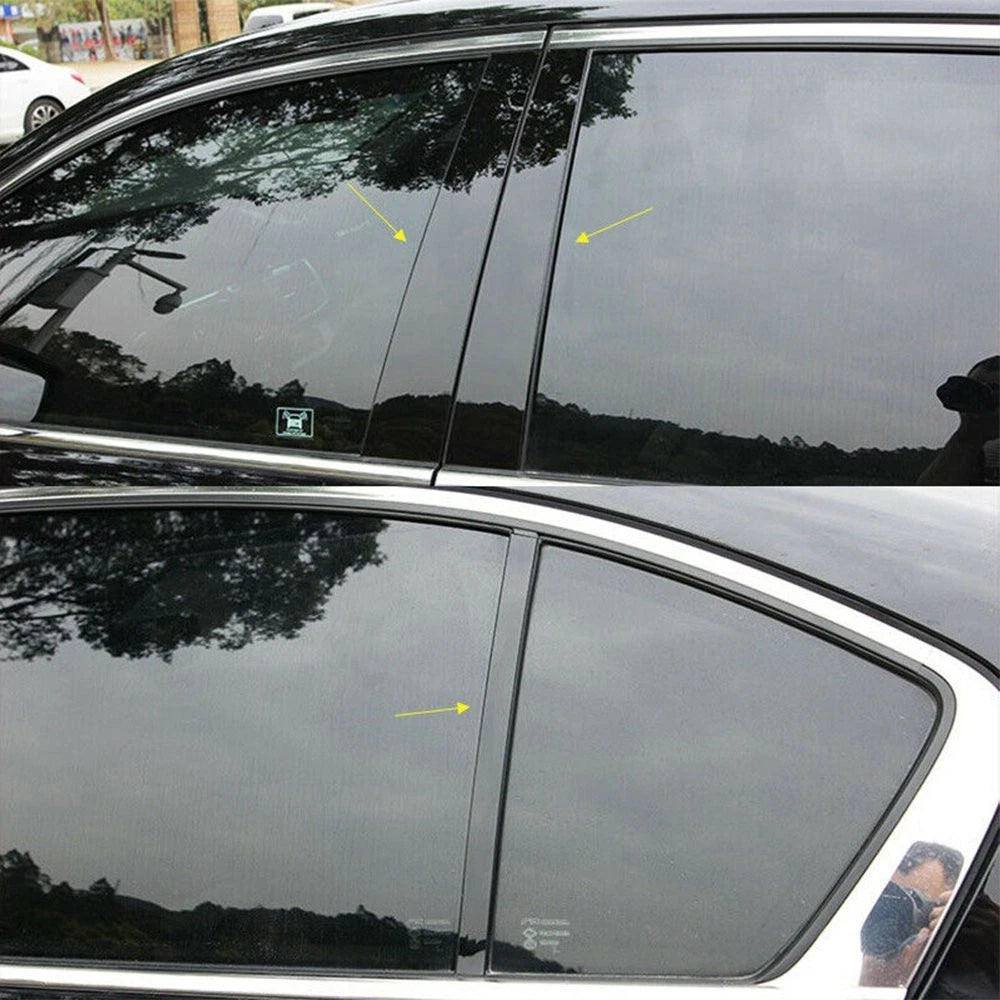 Set of 6 Black Pillar Posts for Toyota Corolla (2014–2018) EPY