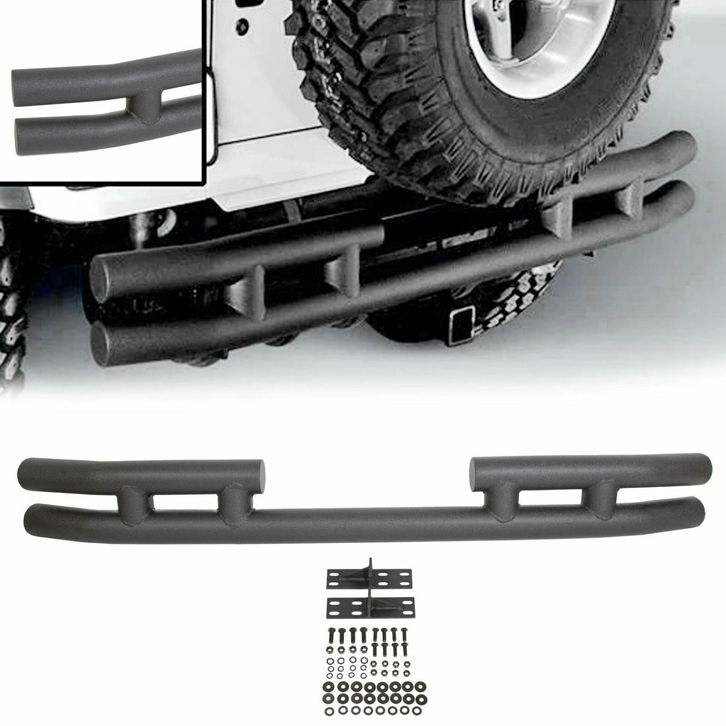 Double Bar Rear Bumper Protector Guard for Jeep Wrangler (1988–2006)