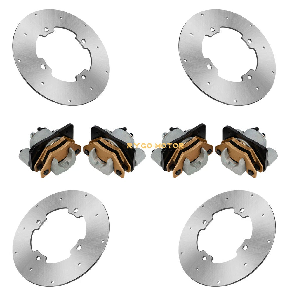 Front & Rear Brake Calipers w/ Disc Rotors for Arctic Cat Wildcat X 1000 (2013)