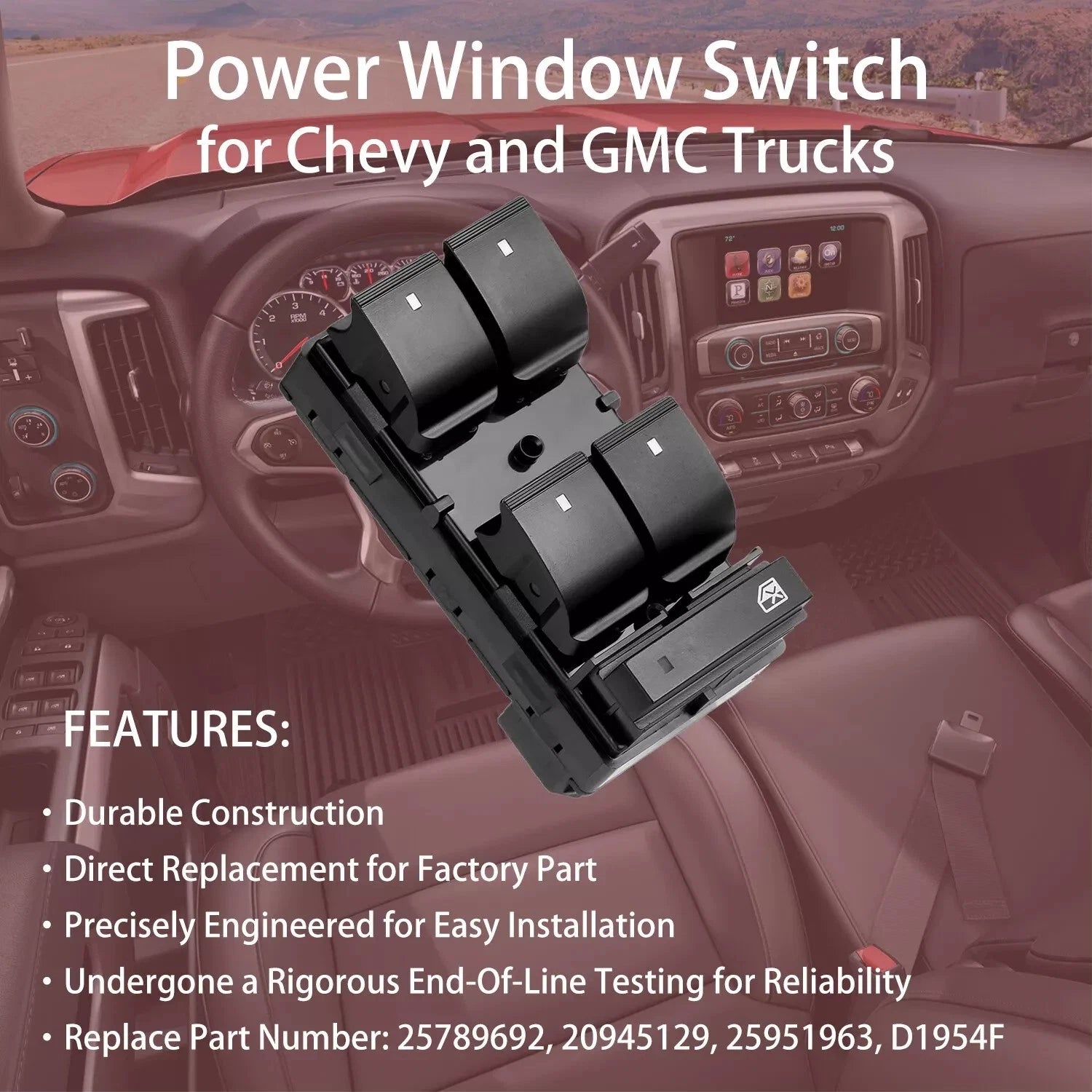 Power Window Control Switch for Chevy Silverado GMC Sierra (2007-2015)