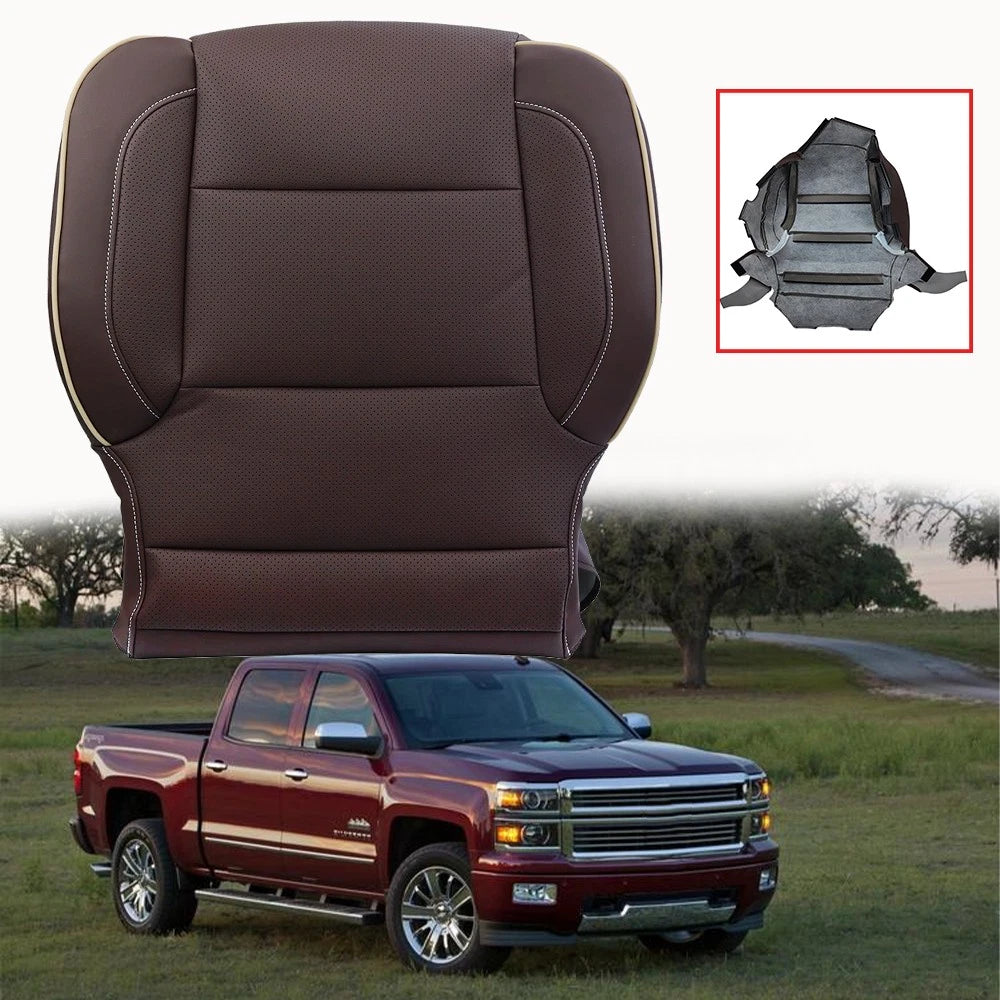 Driver Bottom Leather Cover for Chevy Silverado High Country (2014–2019) Brown