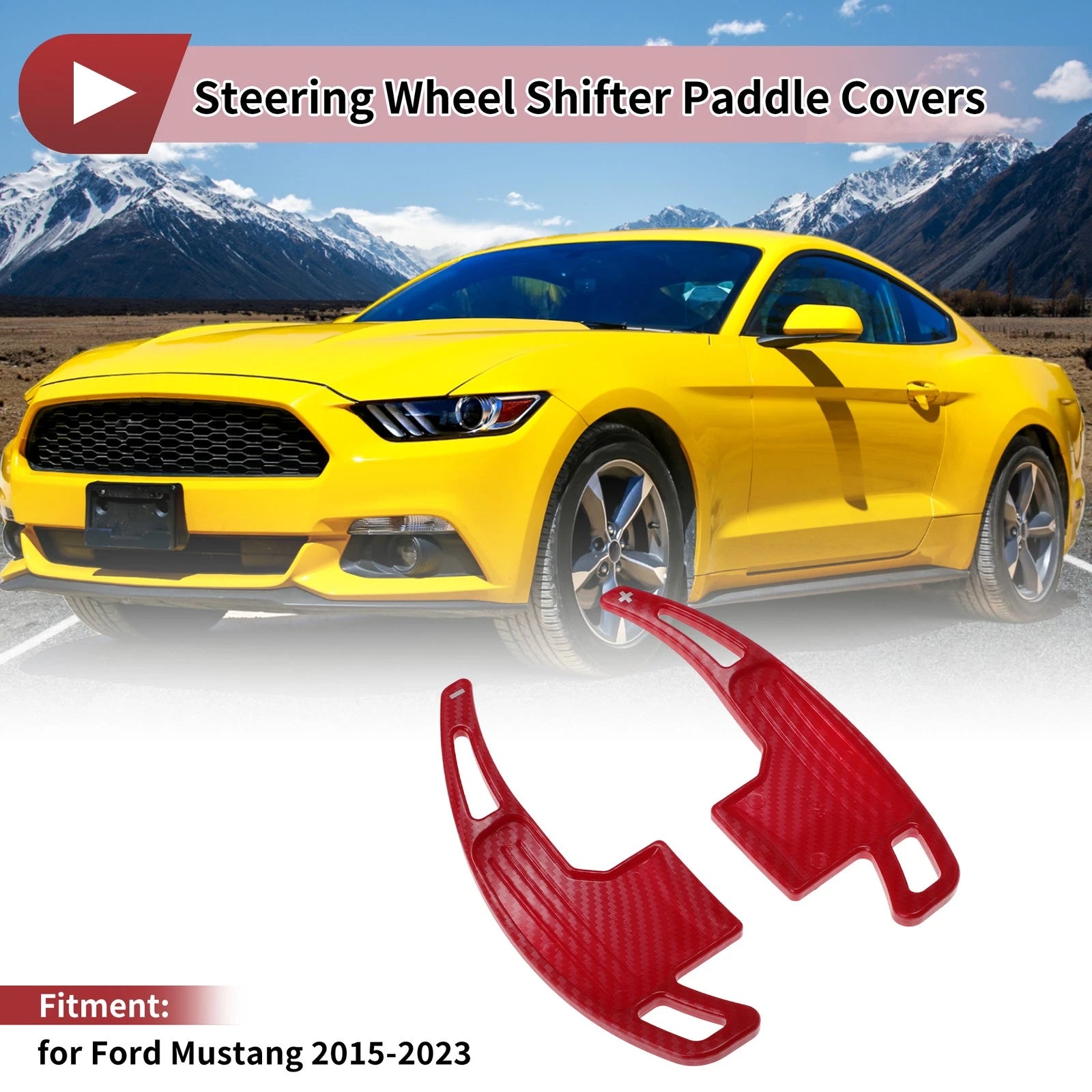 Plastic Steering Wheel Shift Paddles Extensions for Ford Mustang (2015–2023)
