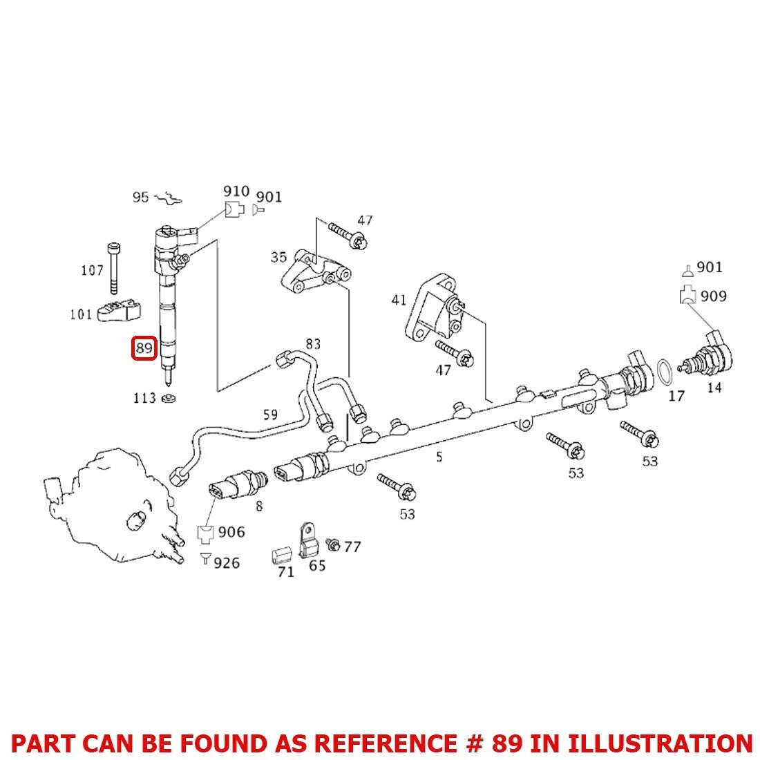 Genuine Remanufactured Fuel Injector 647070018787 for Mercedes-Benz