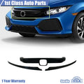 Set of 3 Grille Cover Molding Trim for Honda Civic (2016–2018) Gloss Black