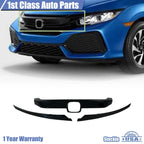 Set of 3 Grille Cover Molding Trim for Honda Civic (2016–2018) Gloss Black